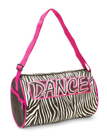 Dansbagz By Danshuz Zebra Dazzle Microfiber Duffel Bag, Black, Os