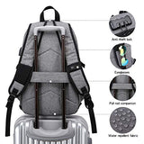Laptop Backpack,Business Travel Anti Theft Backpack for Men Women with USB Charging Port,Slim Durable Water Resistant College School Bookbag Computer Backpack Fits 15.6 Inch Laptop Notebook,Grey