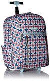 Vera Bradley Lighten Up Large Rolling Backpack, Polyester, Water Geo