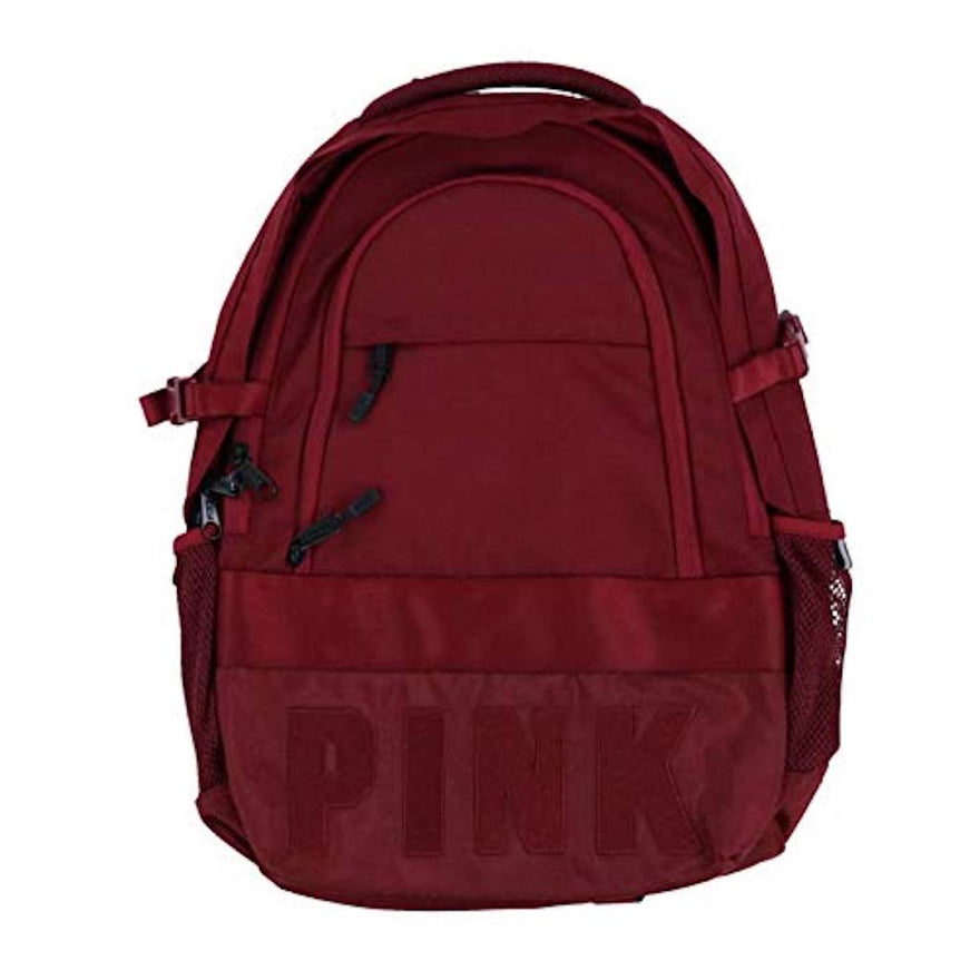 Victoria's Secret Pink Collegiate Backpack Burgundy Ruby Dark Red School Book Bag