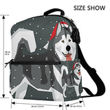 Colourlife Alaskan Malamute With Snow Stylish Casual Shoulder Backpacks Laptop School Bags Travel