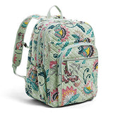 Vera Bradley Iconic XL Campus Backpack, Signature Cotton, Mint Flowers
