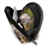 Makeup Bag Cute Turtle Brown Portable Half Moon Cosmetic Bags Set Case For Women,Girls 2 Piece