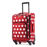 American Tourister Disney Softside Spinner 2 piece Luggage set 21 and 28 and Travel Pillow (One Size, Minnie Mouse Polka Dot)