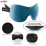 3D Sleep Mask (New Design by PrettyCare with 2 Pack) Eye Mask for Sleeping - Contoured Eyemask for Airplane with EarPlugs & Yoga Silk Bag for Travel - Best Night Blindfold Eyeshade for Men Women Kids
