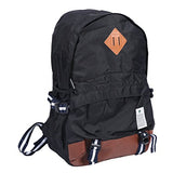 Damara Womens Preppy Casual Canvas PU Spliced Computer Backpack,Lemon Green