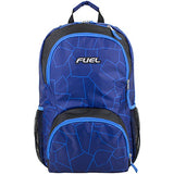 Fuel Valor Everyday Backpack With Interior Tech Sleeve, Black/Royal Blue Geo Print