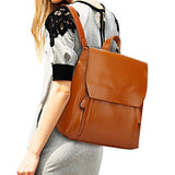 ABage Women's Backpack Purse Vintage Faux Leather Daypack College School Backpack, Brown