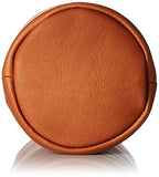 Piel Leather Drawstring Single Wine Tote, Saddle