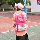 School Backpack for Girls,Hey Yoo Printed Canvas Casual Bookbag Backpack for Girls School (red)
