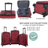 3 Piece Expandable Luggage Set Includes 28" Suitcase, 24" Upright, and 20" Carry-On with Smooth Spinner Wheels and Reinforced Material, Red Color Option