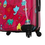 Mia Toro Italy-Mistico Hardside 28 Inch Spinner, Black Patent, Ruby, Black/Red/White