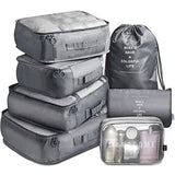 Packing Cubes VAGREEZ 7 Set Lightweight Travel Luggage Organizers with Laundry Bag or Toiletry