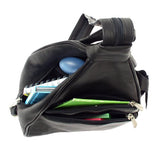 Piel Leather Two-Pocket Sling, Black, One Size