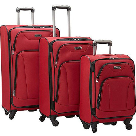 Heritage Wicker Park 3-Piece Luggage Set, Red