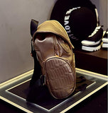 Eaglebeky Girl's Pu Leather Owl Cartoon Backpack Fashion Casual Mini Purse Bag (Gold)