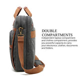 CoolBELL 17.3 Inches Laptop Messenger Bag Protective Shoulder Bag Canvas Business Briefcase Multi-Functional Computer Case for Men/Women/College/Office (Canvas Dark Grey)