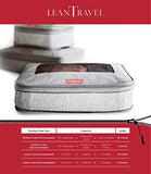 LeanTravel Compression Packing Cubes Luggage Organizers for Travel W/Double Zipper (3) Set (Grey)