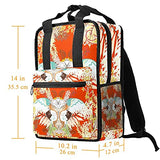 LORVIES Unique Japanese Print School Bag for Student Bookbag Teens Travel Backpack Casual Daypack Travel Hiking Camping
