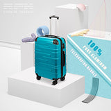 Coolife Luggage Expandable Suitcase 3 Piece Set with TSA Lock Spinner 20in24in28in (lake blue)