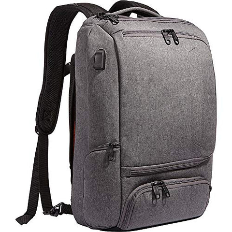 eBags Professional Slim Laptop Backpack with USB Port (Heathered Graphite w/USB)