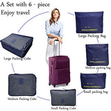 M-jump 6 Set Travel Luggage Organizer Packing Cubes, Laundry Bags & Digital Pouch, Luggage Compression Pouches(Navy Blue)