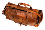 Handmadecraft "Byto" Vintage Genuine Leather Hold all Travel Bag Brown