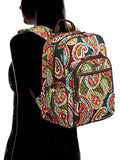 Vera Bradley Quilted Signature Cotton Campus Backpack (Heirloom Paisley)
