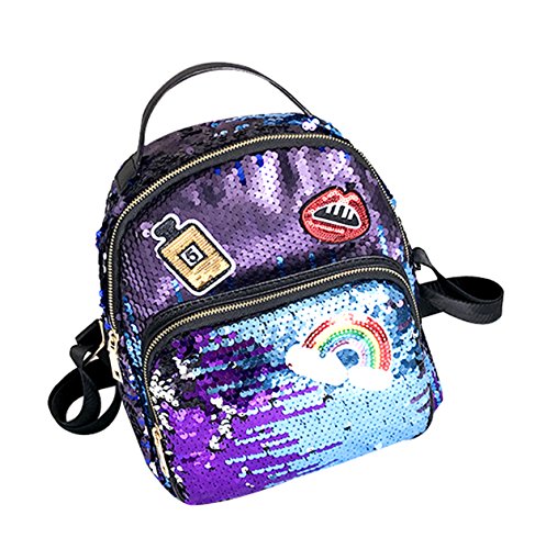 AIBEARTY Alien Holographic Backpack - Pink Triangle Rucksack Casual Day Bag - View #8