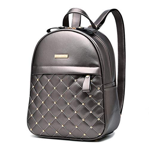 Cute Mini Leather Backpack Fashion Small Daypacks Purse for Teen Girls and Women (Bronze)