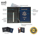 Luxury Leather Passport Holder RFID Blocking Technology Wallet - Slim, Minimalist Sleeve Wallets