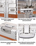 All Al-Mg Alloy HardShell Carry-on/Cabin Luggage TSA Approved Silver 24"