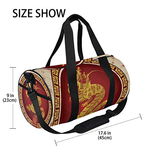 OuLian Duffel Bag Chinese Zodiac Symbols Women Garment Gym Tote Bag