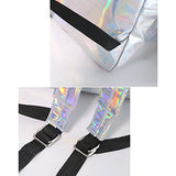 Tinksky Girl'S Sliver Holographic Laser Pu Leather School Backpack Travel Casual Daypack