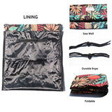 Alpaca Go Drawstring Bag Water Resistant Floral Leaf Lightweight Gym Sackpack for Hiking Yoga Gym Swimming Travel Beach (B - Black)