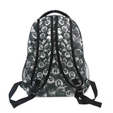 Letter Beads Black White Girls and Boys Backpack, Student Backpack Fashion Leisure Travel Junior University Backpack Canvas Student Bag Suitable for 14 Inch Laptop Computers 41cm x 29cm x 20cm