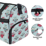 Travel Tote Luggage Weekender Duffle Bag, Christmas Cute Owl Large Canvas shoulder bag with Shoe