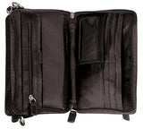 Mancini COLOMBIAN Deluxe Unisex Bag, Leather Shoulder Bag in Black