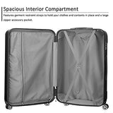 JOYWAY Luggage 3 Piece Set Suitcase Lightweight Hardshell TSA Lock Spinner (black)