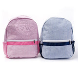 2-5 Years Personalize Seersucker Backpack Toddler Backpack Preppy Kids School Bookbag (Pink)