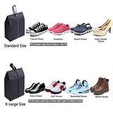 Yamiu Travel Shoe Bags Set Of 4 Waterproof Nylon With Zipper For Men & Women (Black)