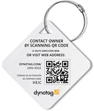 Dynotag Web/Gps Enabled Qr Smart Deluxe Steel Luggage Tag & Braided Steel Loop: Square (Navy Blue)