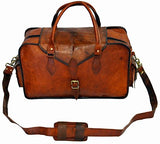 Men'S Genuine Leather Vintage Duffle Gym Large Travel Weekend Luggage Bag …