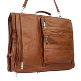 Piel Leather Executive Expandable Garment Bag, Saddle, One Size