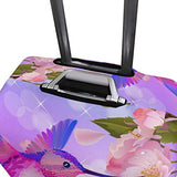 GIOVANIOR Cartoon Hummingbird Peach Blossoms Luggage Cover Suitcase Protector Carry On Covers