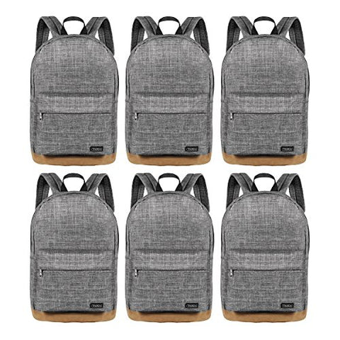 Freewander Bookbag Basic Backpack Lightweight Simple Daypack for Teens (01-Grey-6)