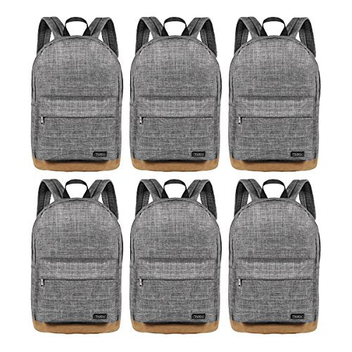 Freewander Bookbag Basic Backpack Lightweight Simple Daypack for Teens (01-Grey-6)