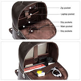 BOSTANTEN Leather Laptop Backpack Shoulder School Camping Travel Casual Bag Daypack for Men Coffee