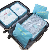 Travel Luggage Organizer Packing Cubes,6 Pcs Travel Essential Bags in Bag, Waterproof Laundry Pouch