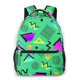 Multi leisure backpack,Colorful 1980S Retro Vintage 80S 90S Style Go, travel sports School bag for adult youth College Students